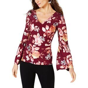 NWT Thalia Sodi floral long sleeve bell sleeve top size large. New with tags.
